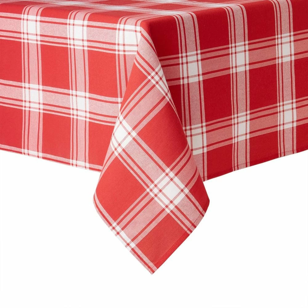 Buffalo Check 84 in. W x 60 in. L Red-White Checkered Cotton Blend Tablecloth by TOWN & COUNTRY LIVING 3 Buffalo Check 84 in. W x 60 in. L Red-White Checkered Cotton Blend Tablecloth by TOWN & COUNTRY LIVING