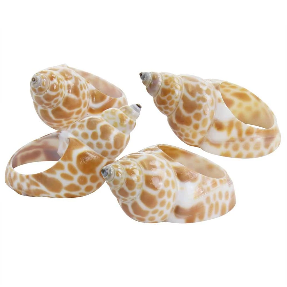 1.5 in. x 1 in. Tan Babylon Shell Napkin Rings (4-Piece) by POTTERY BARN 3 1.5 in. x 1 in. Tan Babylon Shell Napkin Rings (4-Piece) by POTTERY BARN