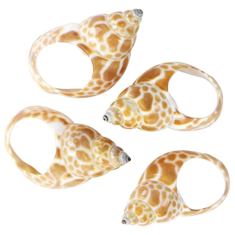 1.5 in. x 1 in. Tan Babylon Shell Napkin Rings (4-Piece) by POTTERY BARN 4 1.5 in. x 1 in. Tan Babylon Shell Napkin Rings (4-Piece) by POTTERY BARN - Image 2