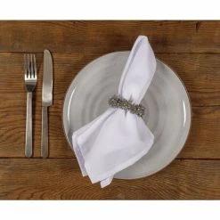 Feast Dinner Napkins,Set of 12 Oversized, Easy-Care, Cloth Napkins, 18 x 18 in., White by KAF HOME -Table Linens Shop whites cloth napkins napkin rings np fst 18 wh 12 c3 1000