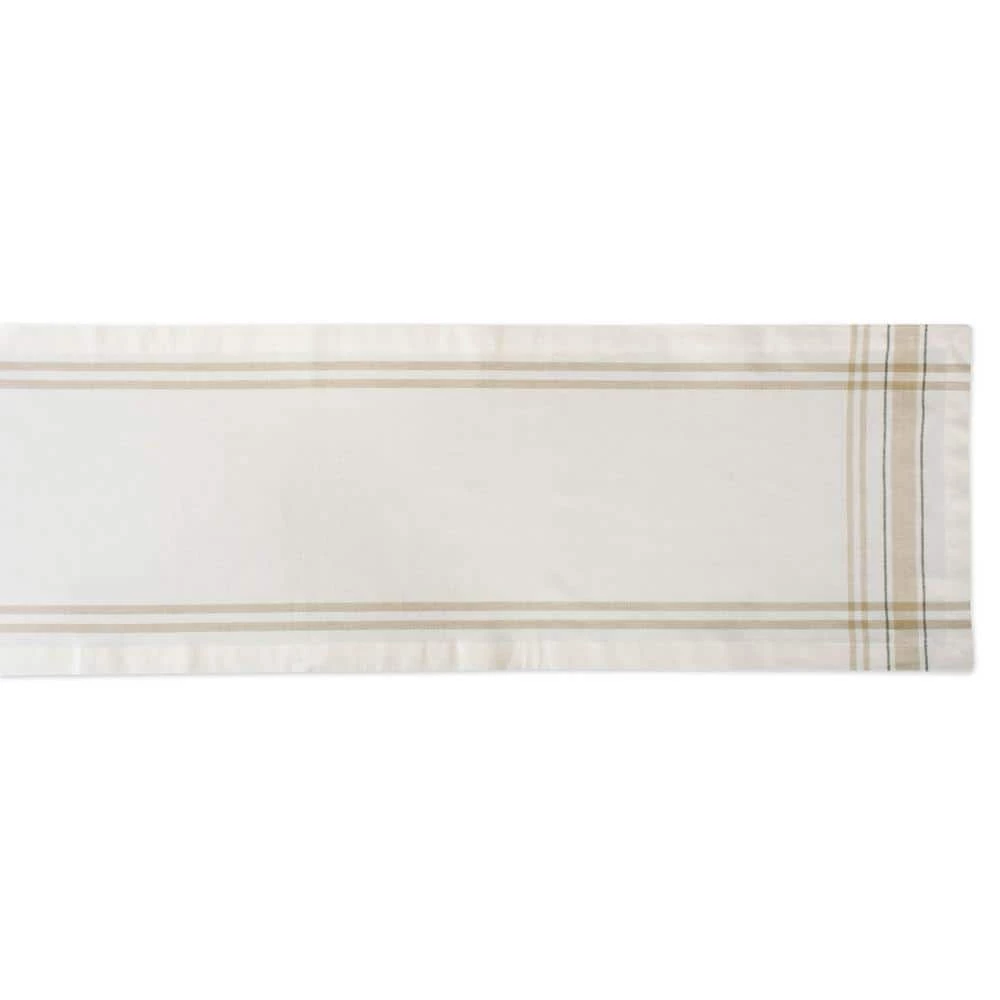 White Chambray French Stripe Cotton Table Runner by DII 4 White Chambray French Stripe Cotton Table Runner by DII - Image 2