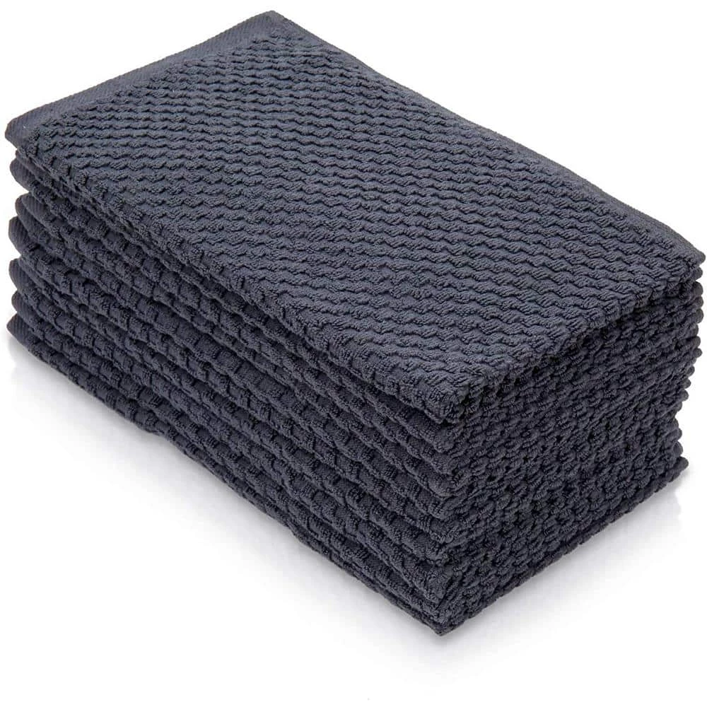 Cotton Hand Towels, Solid Gray/White 10-Pack by THE CLEAN STORE 5 Cotton Hand Towels, Solid Gray/White 10-Pack by THE CLEAN STORE - Image 3