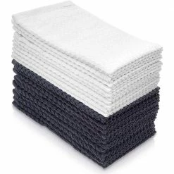 Cotton Hand Towels, Solid Gray/White 10-Pack by THE CLEAN STORE