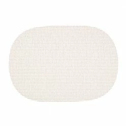 Fishnet 17 in. x 12 in. White PVC Covered Jute Oval Placemat (Set of 6) by Kraftware