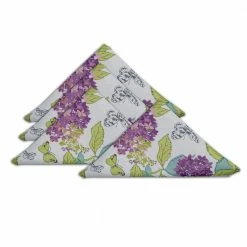 April in Paris 18 in. W x 18 in. H White Floral 100% Polyester Napkins (Set of 4) by Lintex