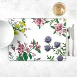 11.7 in. x 15.7 in. Stafford Blooms White MDF /Cork Backed Placemats (Set of 4) by Pimpernel -Table Linens Shop whites placemats 2010649041 31 1000