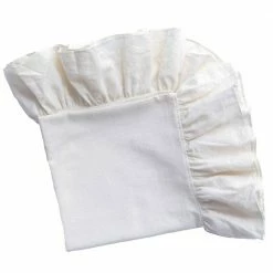 60 in. x 60 in. Square Whites Sold 100% Pure Linen Washable Tablecloth with Ruffle Trim by DEERLUX -Table Linens Shop whites tablecloths qi003988 6060 wt 1f 1000