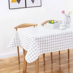 Raystar 60 in. x 84 in Black and White Plaid PEVA Tablecloth Vinyl Tablecloth Party Waterproof Oilproof Tablecloth by RAY STAR -Table Linens Shop whites tablecloths rtb020430597172 1 fa 1000