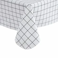 Raystar 60 in. x 84 in. Black and White Plaid PEVA Tablecloth Vinyl Tablecloth Party by RAY STAR