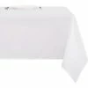 60 in. x 84 in. White Linen Faux-Fabric Rectangle Waterproof Tablecloth for Dining and Kitchen Table by Pro Space