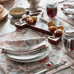 Autumn Garden Floral 20 in. W x 20 in. H Taupe Cotton Napkins (Set of 4) by The Company Store -Table Linens Shop whites the company store cloth napkins napkin rings 83204d os taupe 40 1000