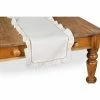 Hemstitch/Ruffle 16 in. x 54 in. Trim White and Natural Hemstitch Table Runner by Xia Home Fashions