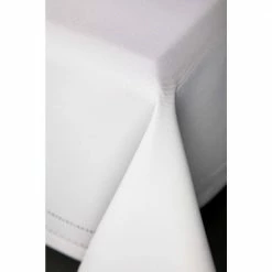 65 in. x 140 in. White Double Hemstitch Easy Care Tablecloth by Xia Home Fashions 7 65 in. x 140 in. White Double Hemstitch Easy Care Tablecloth by Xia Home Fashions -Table Linens Shop xia home fashions tablecloths xd1109965140w 4f 1000