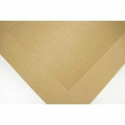 Santa Monica Reversible Fine Woven Mesh Textilene Metallic Border Set of 6 Placemat Set, 13" x 19", Gold Shimmer by Dainty Home -Table Linens Shop yellows golds dainty home placemats 6sm1319go 1f 1000