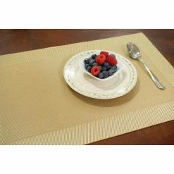 Napa Gold Textilene Placemat (Set of 4) by Dainty Home -Table Linens Shop yellows golds dainty home placemats napa4pmgo 1f 1000