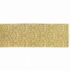 14 in. x 72 in. Gold Damask Print Jute Table Runner by DII -Table Linens Shop yellows golds dii table runners camz34235 4f 1000