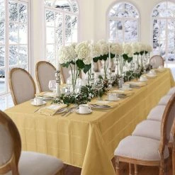 52 in. W x 70 in. L Ribbon Gold Elegance Plaid Damask Fabric Tablecloth by Elrene 9 52 in. W x 70 in. L Ribbon Gold Elegance Plaid Damask Fabric Tablecloth by Elrene -Table Linens Shop yellows golds elrene tablecloths 21043rib 31 1000