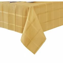 60 in. W x 120 in. L Ribbon Gold Elegance Plaid Damask Fabric Tablecloth by Elrene 7 60 in. W x 120 in. L Ribbon Gold Elegance Plaid Damask Fabric Tablecloth by Elrene -Table Linens Shop yellows golds elrene tablecloths 21047rib 4f 1000