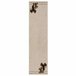 Tack Room 16 in. W x 54 in. L Natural Floral Polyester Table Runner by Heritage Lace