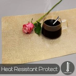 18 in. x 12 in. Gold Vinyl Placemats (Set of 4) by Hillstry -Table Linens Shop yellows golds hillstry placemats wf cdj4 1 44 1000