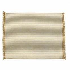Amelia 14 in. W x 1 in. L Yellow Striped Cotton Table Runner Yellow Ochre Striped Placemats (Set of 8) by HomeRoots -Table Linens Shop yellows golds homeroots table runners 2000389020 31 1000