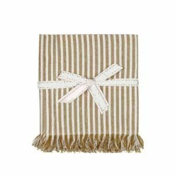 Amelia 14 in. W x 1 in. L Yellow Striped Cotton Table Runner Yellow Ochre Striped Placemats (Set of 8) by HomeRoots