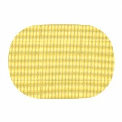Fishnet 17 in. x 12 in. Yellow PVC Covered Jute Oval Placemat (Set of 6) by Kraftware