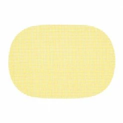 Fishnet 17 in. x 12 in. Lemon PVC Covered Jute Oval Placemat (Set of 6) by Kraftware