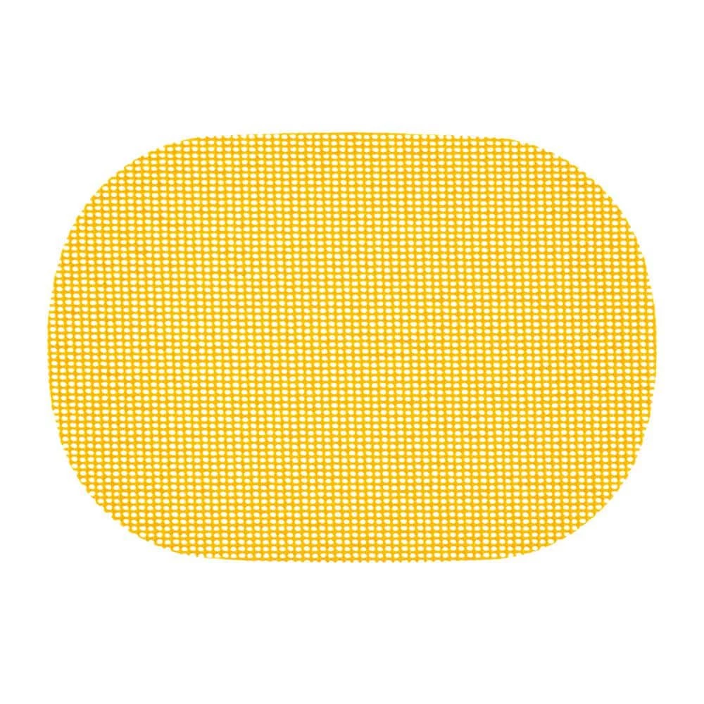 Fishnet 17 in. x 12 in. Golden PVC Covered Jute Oval Placemat (Set of 6) by Kraftware 3 Fishnet 17 in. x 12 in. Golden PVC Covered Jute Oval Placemat (Set of 6) by Kraftware