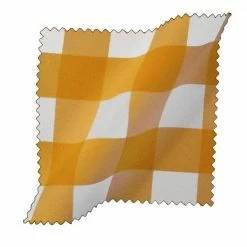 72 in. x 72 in. White and Dark yellow Polyester Gingham Checkered Square Tablecloth by LA Linen