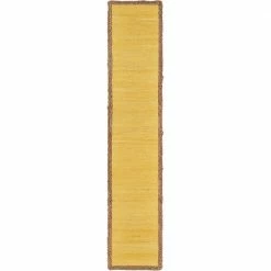 Sunny Day 14 in. W x 72 in. L Yellow Jute Border Table Runner by LR Home
