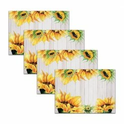 MHF Home Sunflower Yellow 18 in. W x 13 in. L Polypropylene Placemat Set (4-Pack) by Morgan Home -Table Linens Shop yellows golds morgan home placemats c3 1000