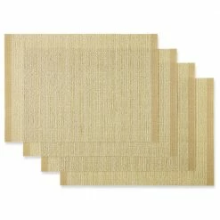 Coiled Woven PVC 12 in. W x 17 in. H Gold Polyester Placemat (Set of 4) by TOWN & COUNTRY LIVING