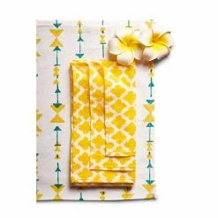 Kalwar Table Runner, Placemats and Napkins Set by GAURI KOHLI -Table Linens Shop yellows golds table runners gk71011 1f 1000